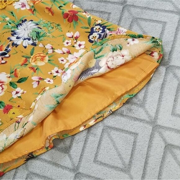 Yellow Floral Mini Dress  - Picture 4 of 8